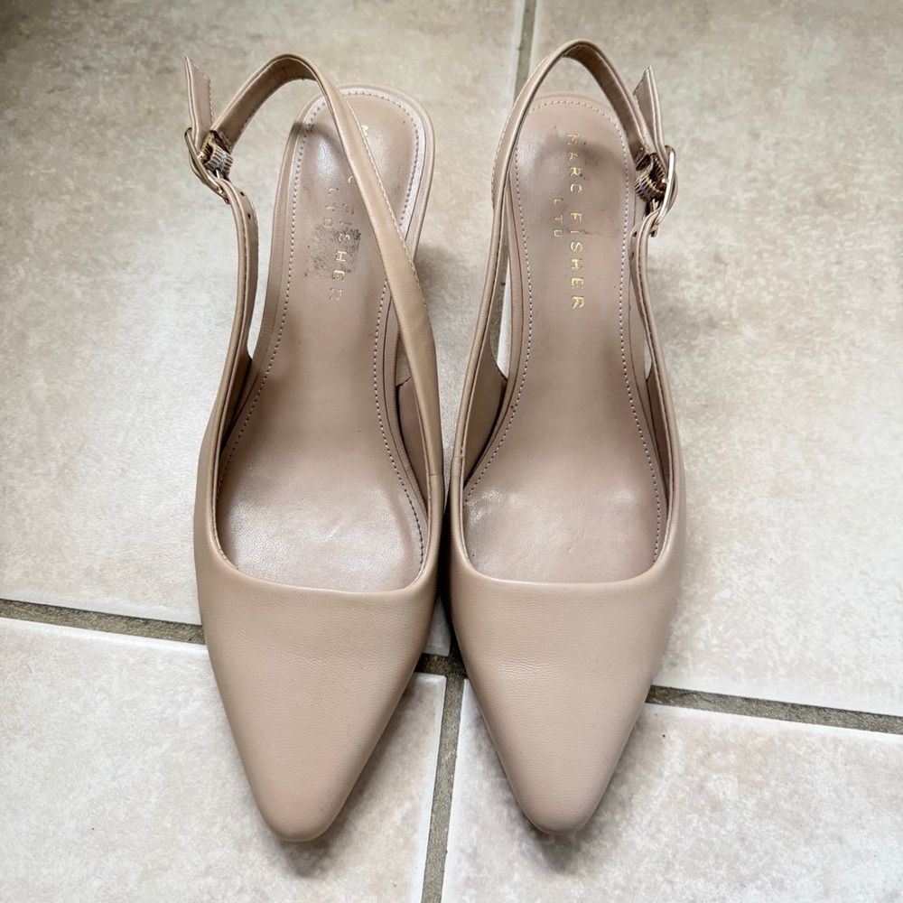 Marc Fisher Nude Slingback Heels